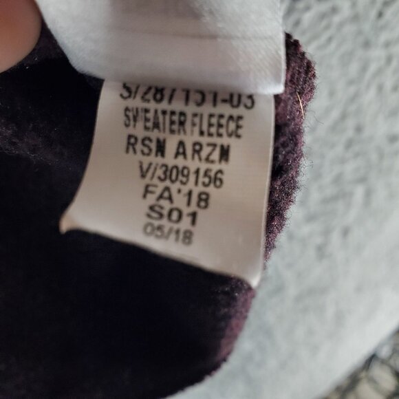 Old Navy Sweater Men Size L Burgundy Red Sweater Fleece Quarter Zip Pullover - Picture 4 of 9